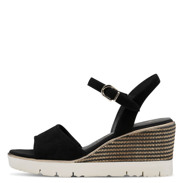 detail Dámské sandály na klínku Tamaris 1-28360-44 001 černé