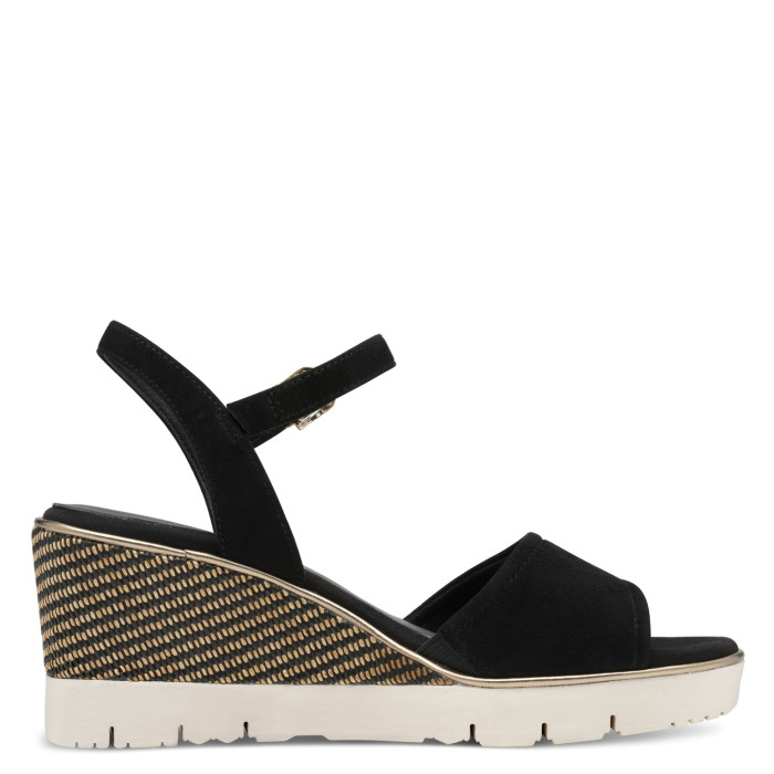 detail Dámské sandály na klínku Tamaris 1-28360-44 001 černé