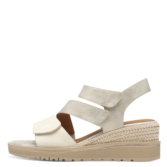 detail Dámské sandály na klínku Jana 8-28763-44 499 béžové