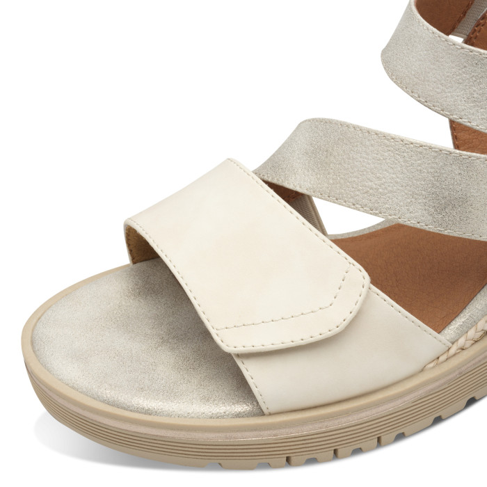 detail Dámské sandály na klínku Jana 8-28763-44 499 béžové