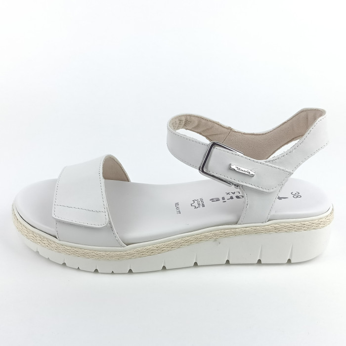 detail Dámské sandály na klínku Tamaris 1-28260-42 B00 bílé