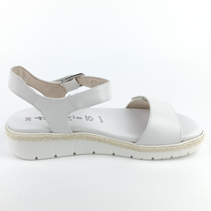 detail Dámské sandály na klínku Tamaris 1-28260-42 B00 bílé