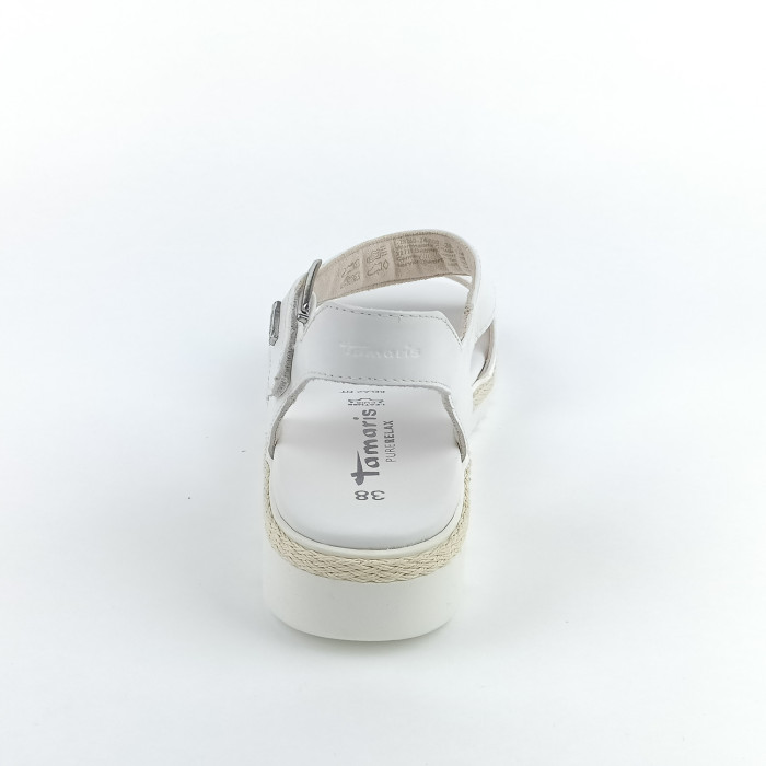 detail Dámské sandály na klínku Tamaris 1-28260-42 B00 bílé