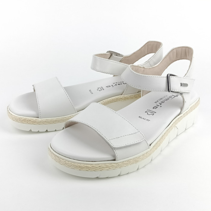 detail Dámské sandály na klínku Tamaris 1-28260-42 B00 bílé