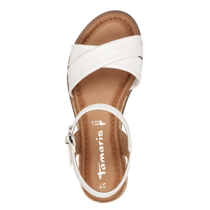 detail Dámské sandály na klínku Tamaris 1-28106-42 100 bílé