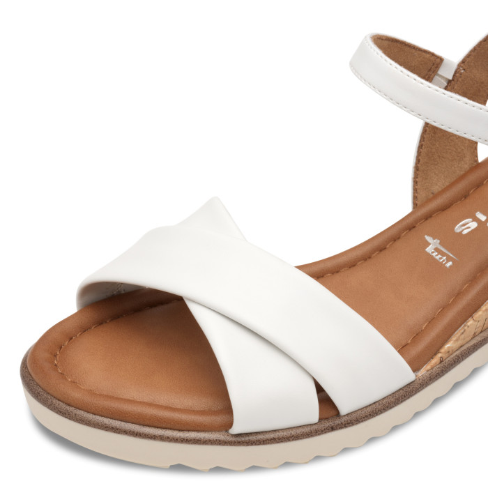 detail Dámské sandály na klínku Tamaris 1-28106-42 100 bílé