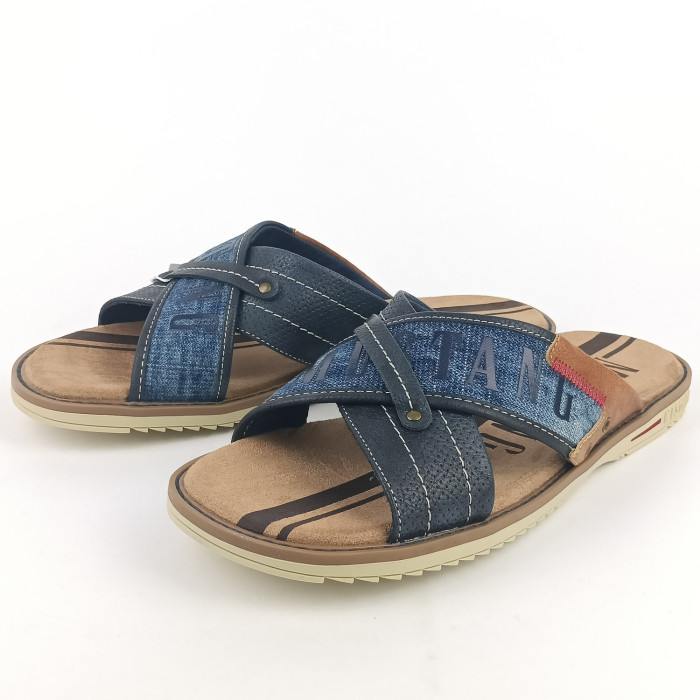 detail Pánské pantofle Mustang 4152-705-820 modré