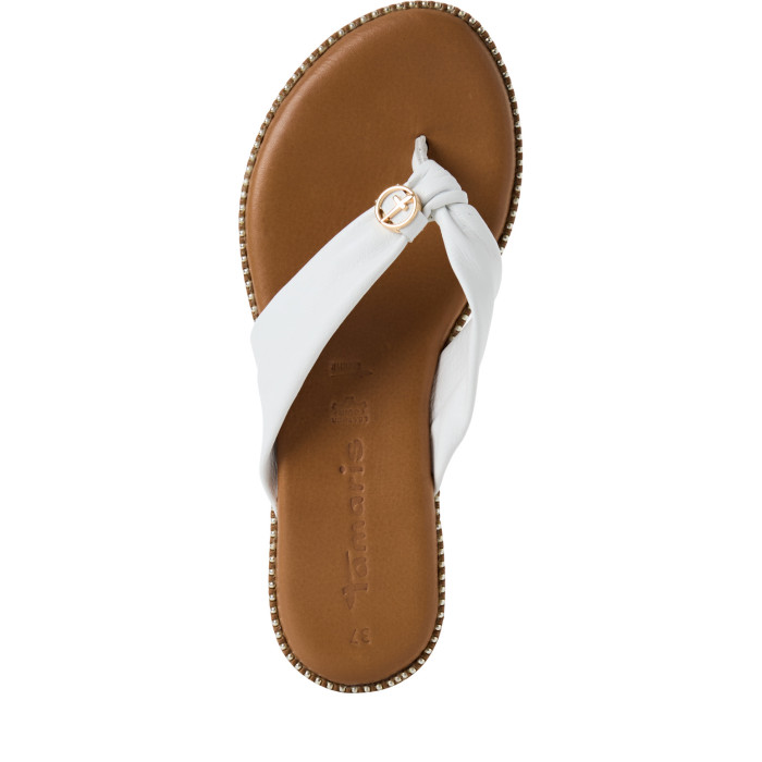 detail Dámské žabky na podpatku Tamaris 1-27126-44 100 bílé