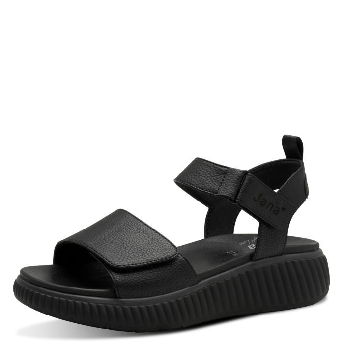 detail Dámské sandály na klínku Jana 8-28765-44 001 černé