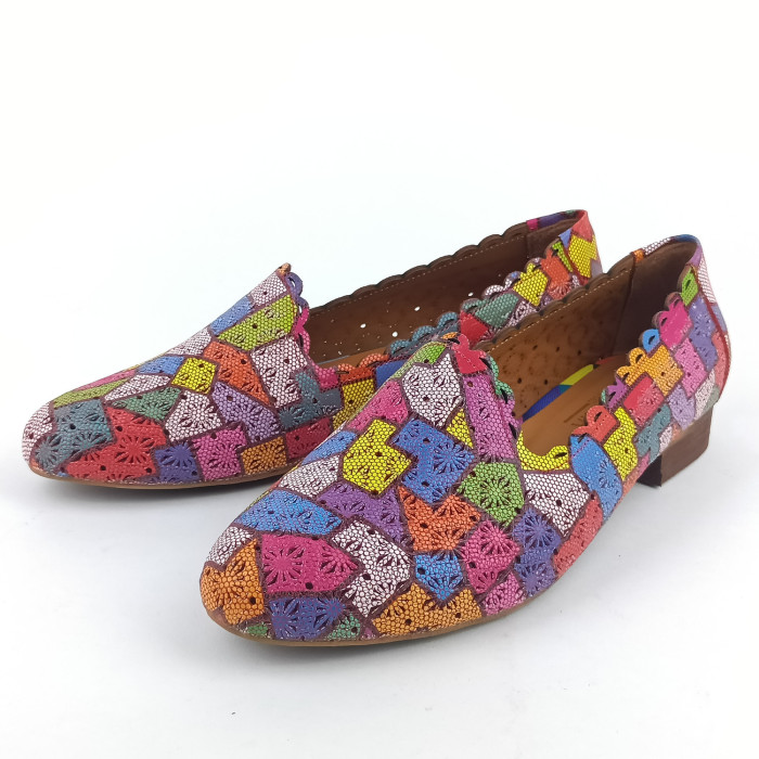 detail Dámské mokasíny na podpatku Kremara 182 704 multicolor