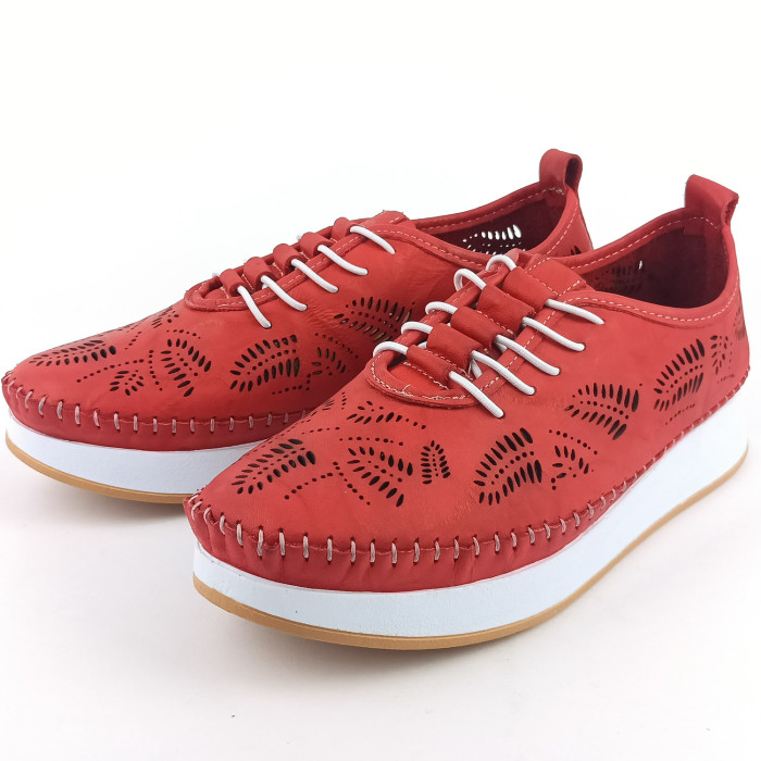 detail Dámské polobotky na platformě Kremara 014 AZR2002 červené