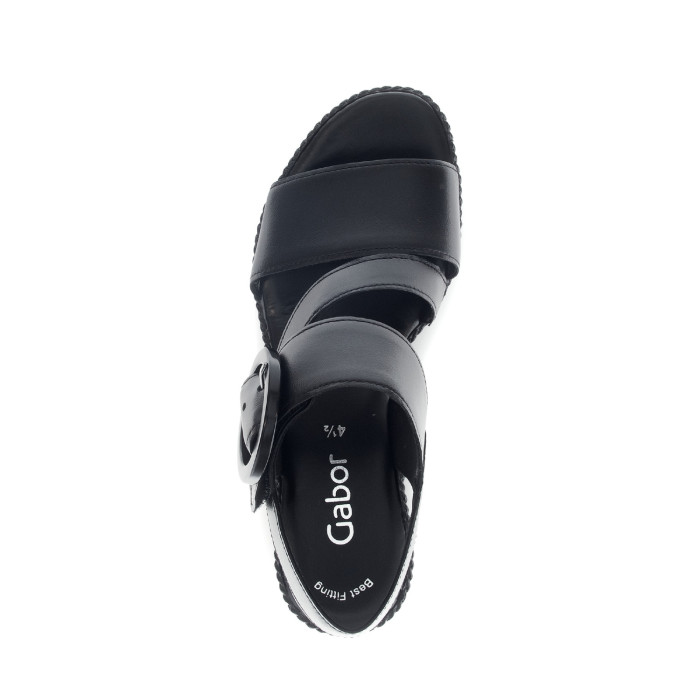 detail Dámské sandály na klínku Gabor 64.770.27 černé