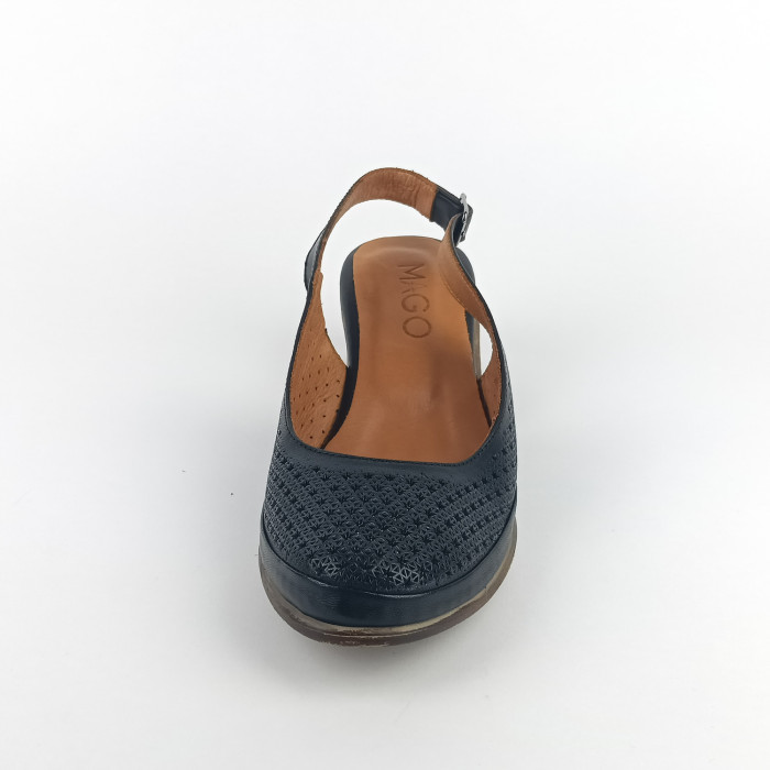 detail Dámské sandály na klínku Mago 034-Z-90 černé