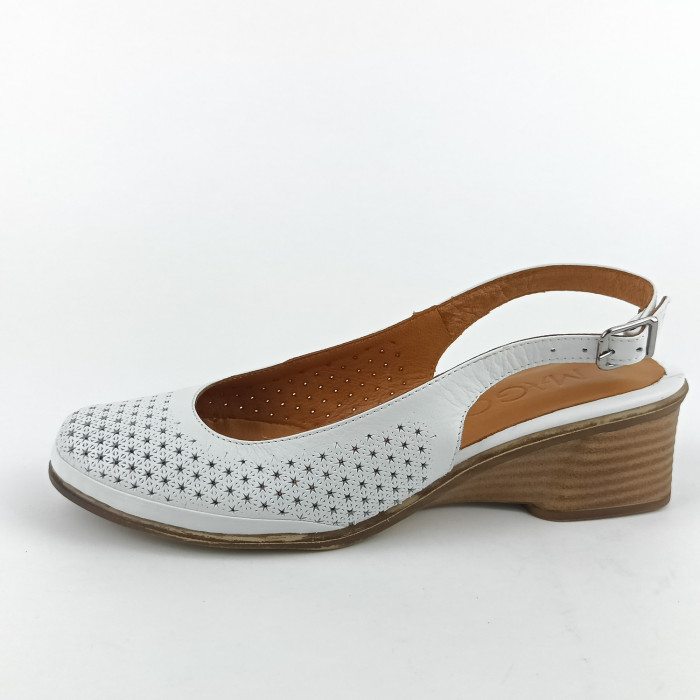 detail Dámské lodičky na klínku Mago 034-Z-90 bílé