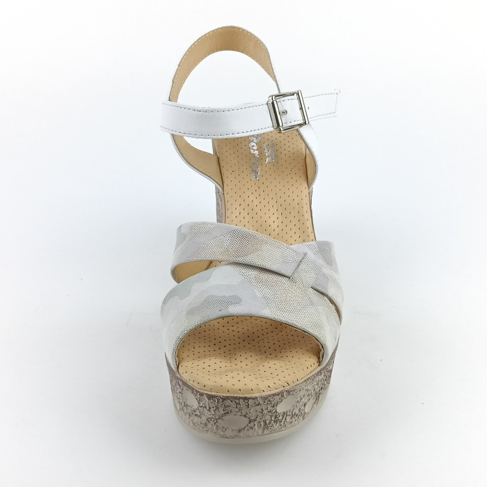 detail Dámské sandály na klínku Iberius 062-79029-M5-4Y bílé