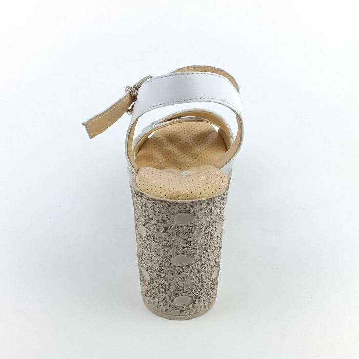 detail Dámské sandály na klínku Iberius 062-79029-M5-4Y bílé