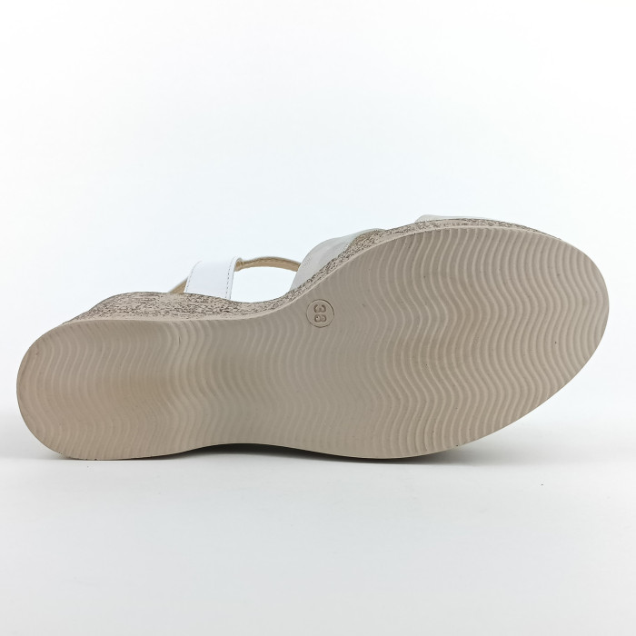 detail Dámské sandály na klínku Iberius 062-79029-M5-4Y bílé
