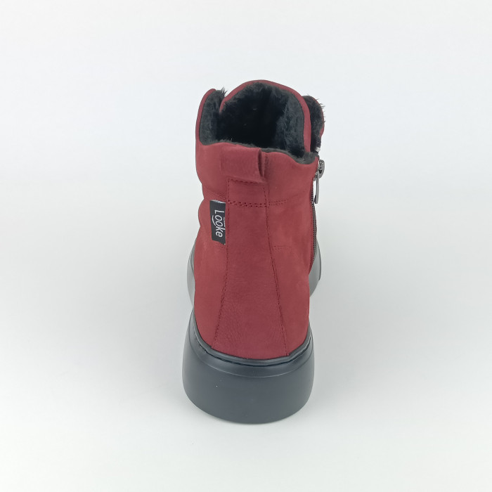 detail Dámské kotníkové zimní boty Looke L1256-08 vínové