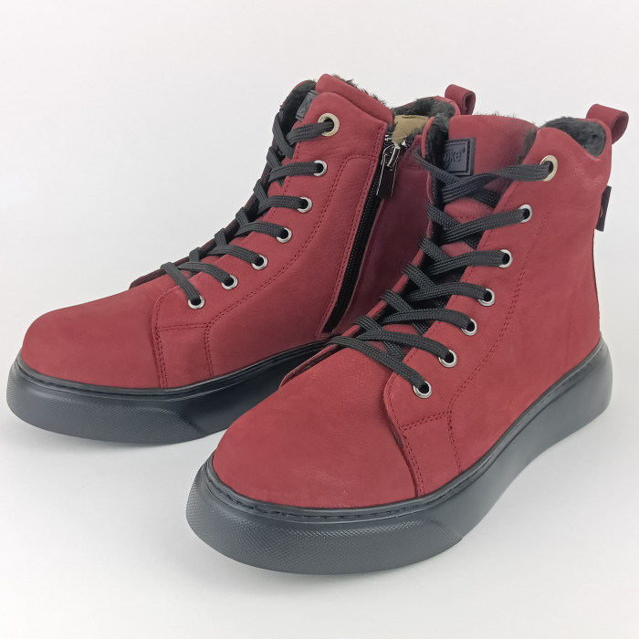 detail Dámské kotníkové zimní boty Looke L1256-08 vínové