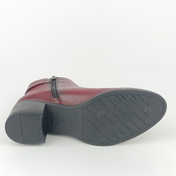 detail Dámské kotníkové boty na podpatku Dorking D9347-SU vínové