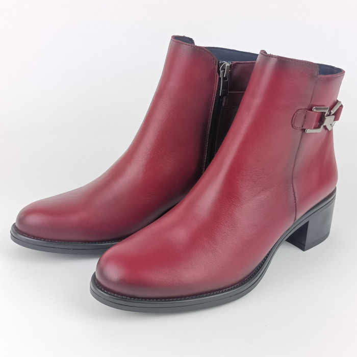 detail Dámské kotníkové boty na podpatku Dorking D9347-SU vínové