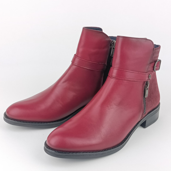 detail Dámské kotníkové boty na podpatku Dorking D8906SUMXS vínové