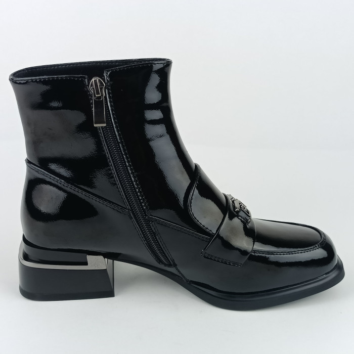 detail Dámské zimní kotníkové boty na podpatku Ladies AZLW2530 černé