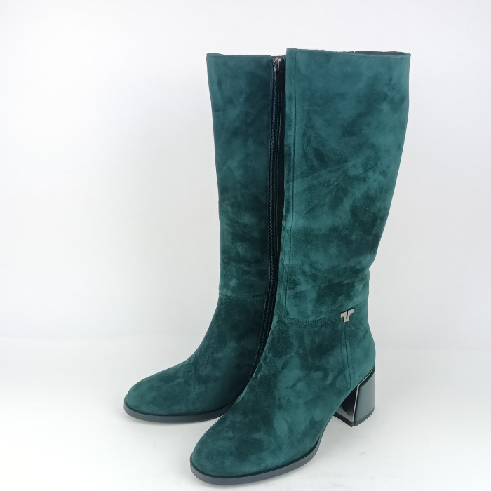 detail Dámské zimní kozačky na podpatku Ladies AZLW2582 zelené