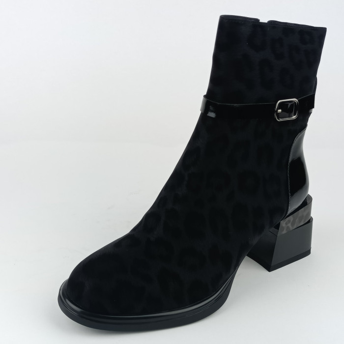 detail Dámské zimní kotníkové boty na podpatku Ladies AZLW2531 černé