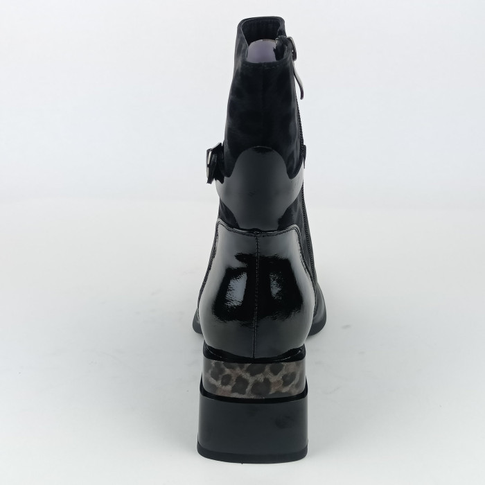 detail Dámské zimní kotníkové boty na podpatku Ladies AZLW2531 černé