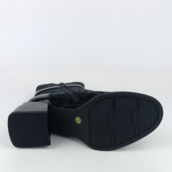 detail Dámské zimní kotníkové boty na podpatku Ladies AZLW2531 černé