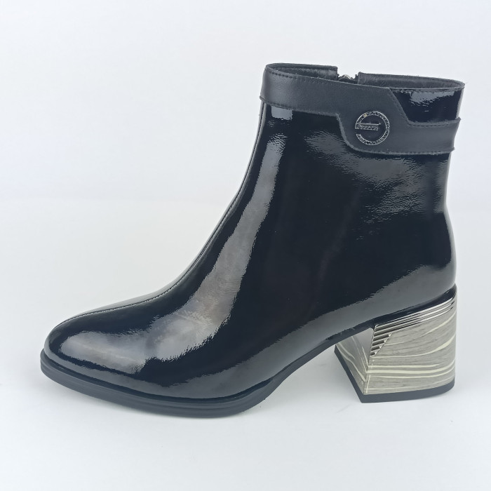 detail Dámské kotníkové boty na podpatku Ladies AZLW2578 černé