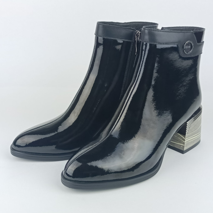 detail Dámské kotníkové boty na podpatku Ladies AZLW2578 černé