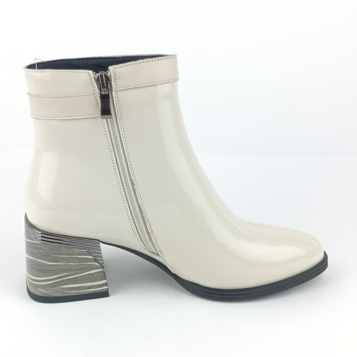 detail Dámské kotníkové boty na podpatku Ladies AZLW2579 béžové