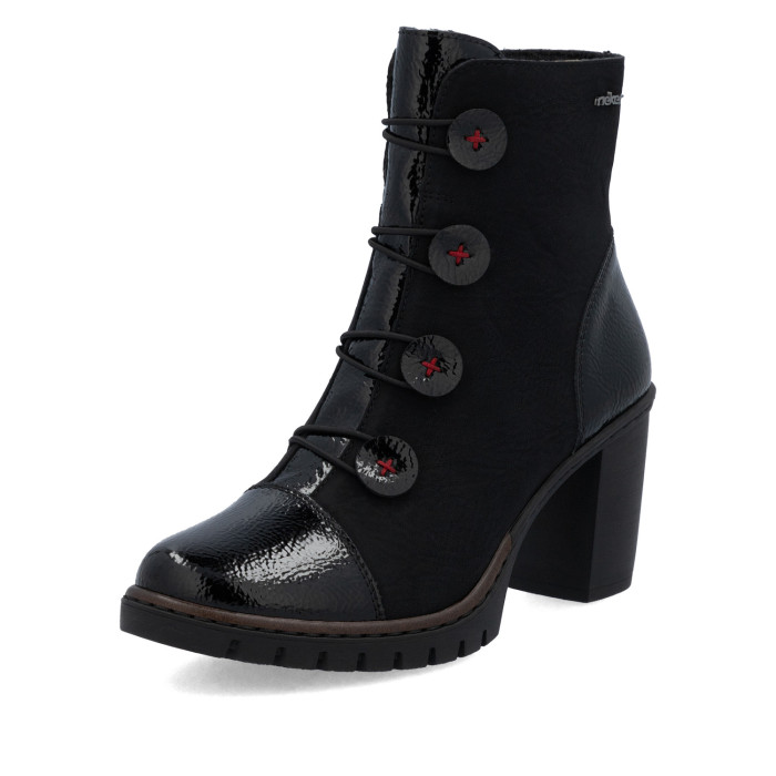 detail Dámské zimní boty na podpatku Rieker Y2576-00 černé
