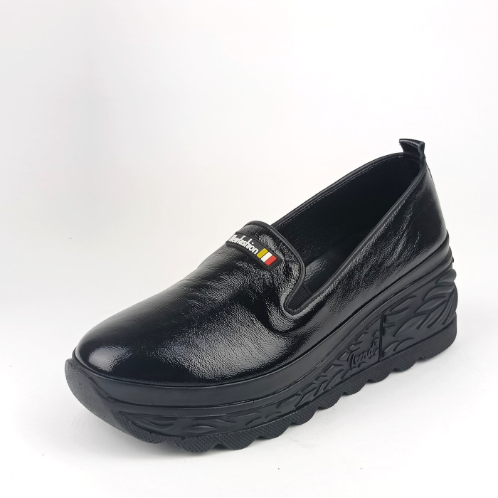 detail Dámské mokasíny na klínku Guero P075-KS10 03 černé