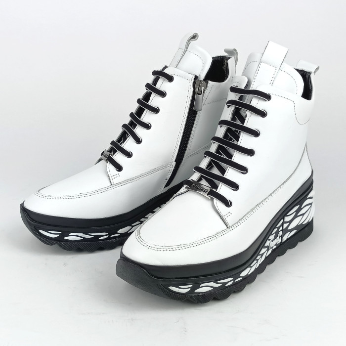 detail Dámské kotníkové zimní boty Guero P075-KS01 bílé