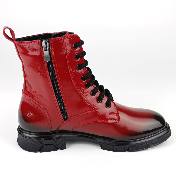 detail Dámské zimní boty na podpatku Guero G146-7152 50 červené