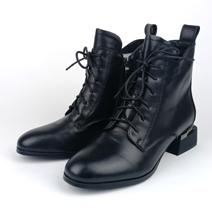 detail Dámské kotníkové boty na podpatku Ladies AZL2407 černé