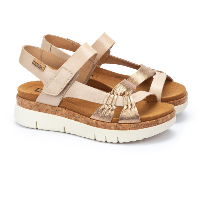 detail Dámské sandály na klínku PIKOLINOS W4N-0968CLC1 béžové