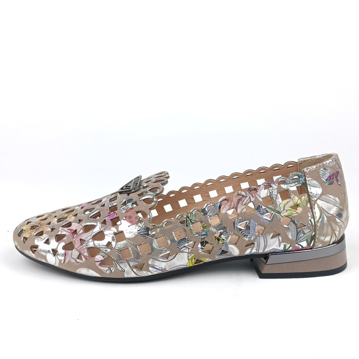 detail Dámské mokasíny na podpatku Guero G013-G400-T07 multicolor