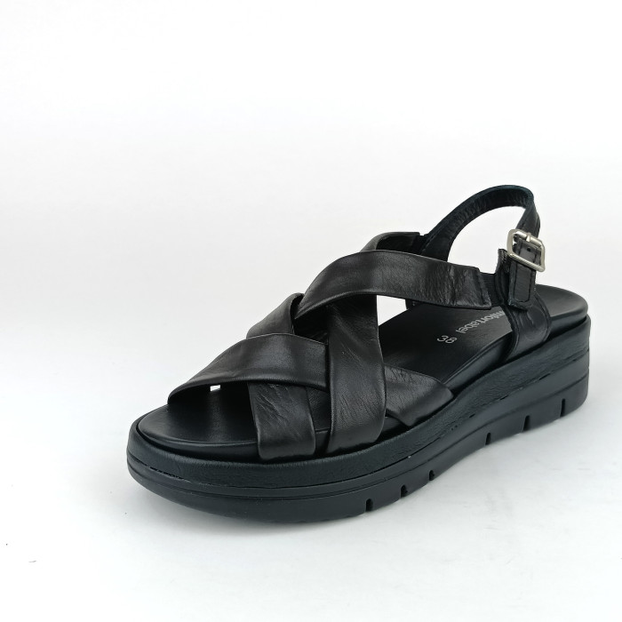 detail Dámské sandály na klínku Comfortable 710259-01 černé