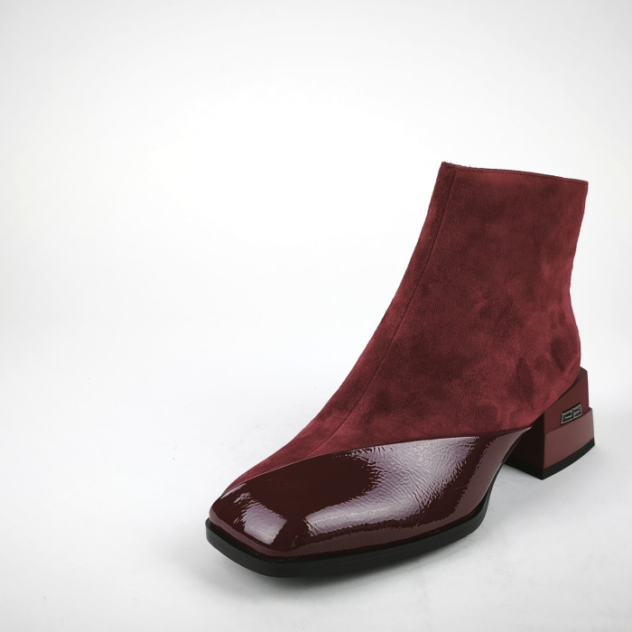 detail Dámské kotníkové boty na podpatku Ladies AZLAW2610 vínové