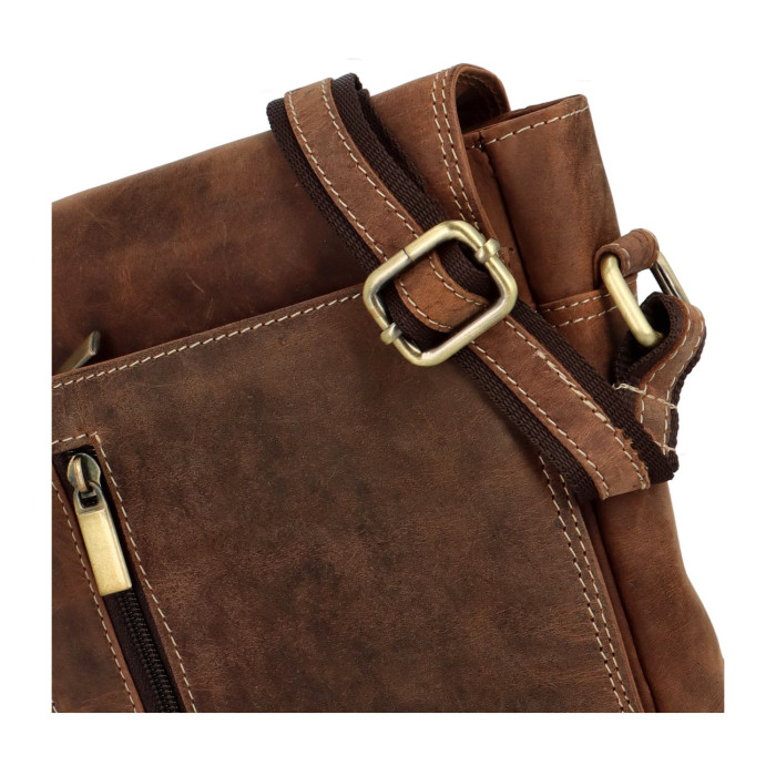detail Pánská crossbody taška Diviley GM09 HUN BRN hnědá