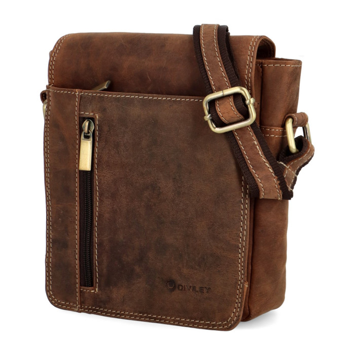 detail Pánská crossbody taška Diviley GM09 HUN BRN hnědá