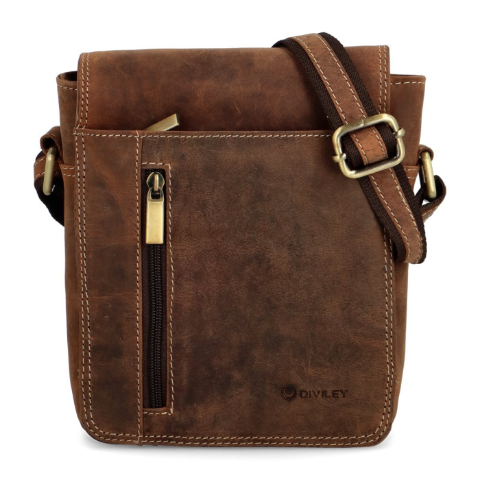 detail Pánská crossbody taška Diviley GM09 HUN BRN hnědá