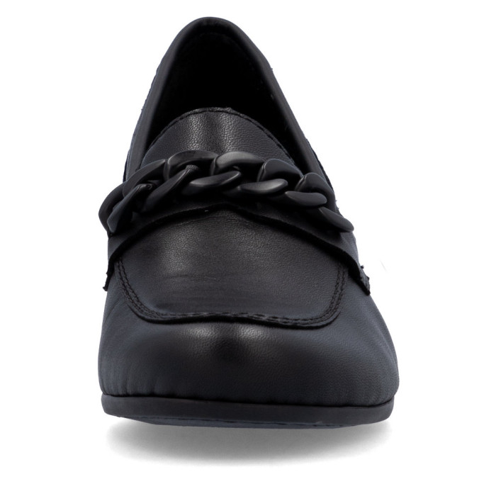 detail Dámské mokasíny na podpatku Rieker 41660-00 černé