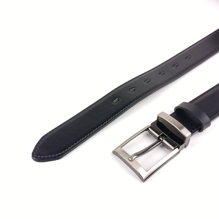 detail Pánský společenský opasek Pennybelts černý - šířka 35 mm