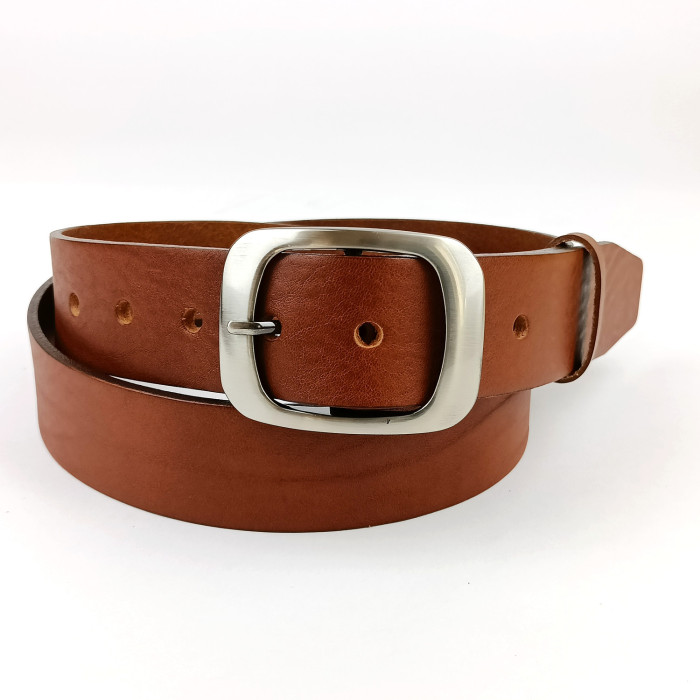 detail Dámský opasek Jeans Pennybelts hnědý - šířka 38 mm