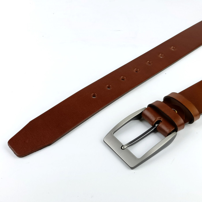 detail Pánský opasek Jeans Pennybelts hnědý - šířka 38 mm